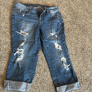 Distressed Blue Jeans